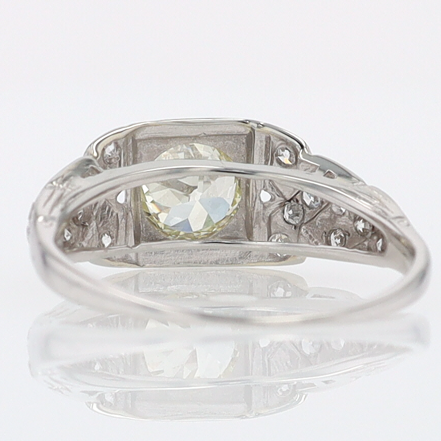 Art Deco Old European Cut Diamond Antique Engagement Ring