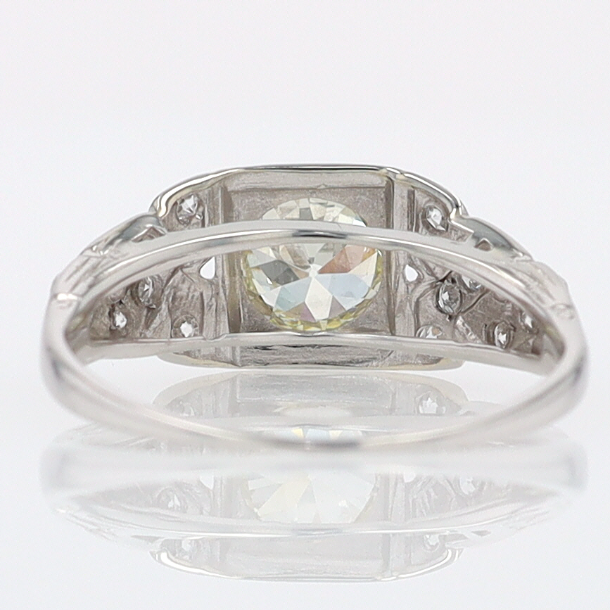 Art Deco Old European Cut Diamond Antique Engagement Ring