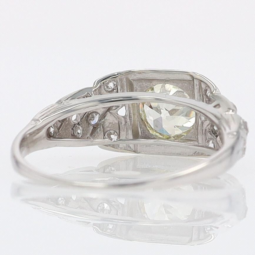 Art Deco Old European Cut Diamond Antique Engagement Ring