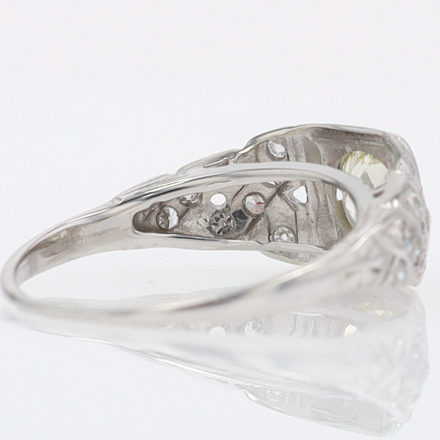 Art Deco Old European Cut Diamond Antique Engagement Ring