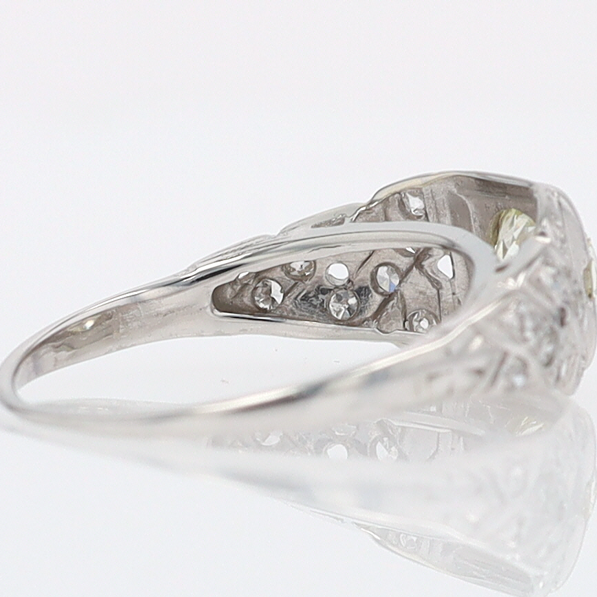 Art Deco Old European Cut Diamond Antique Engagement Ring
