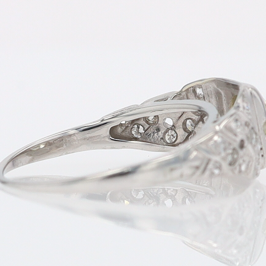 Art Deco Old European Cut Diamond Antique Engagement Ring