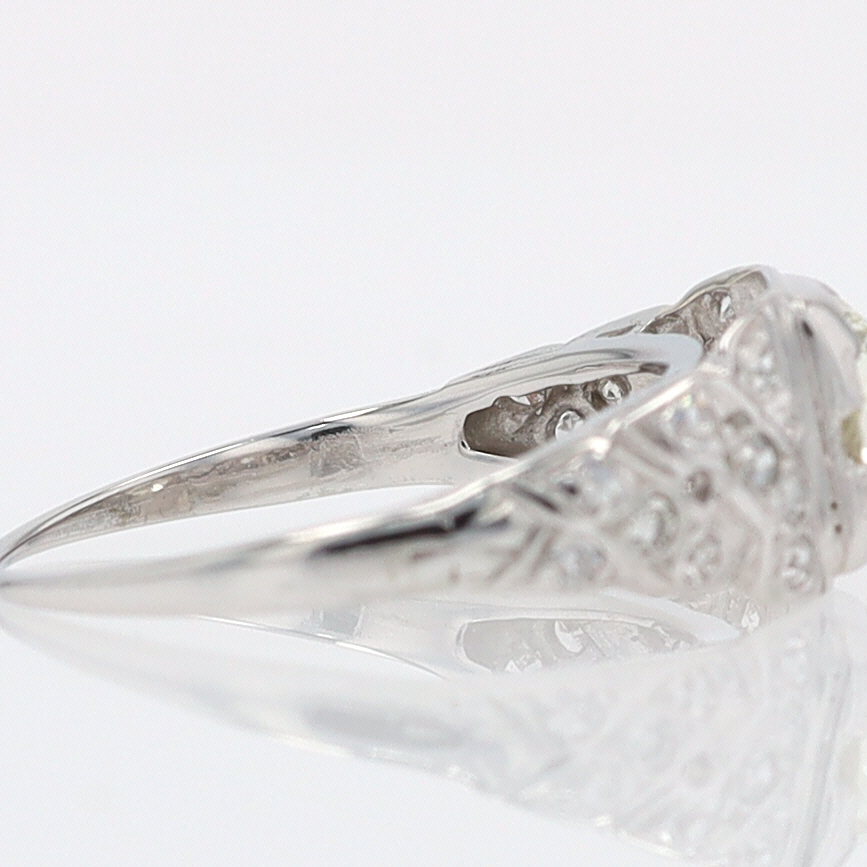 Art Deco Old European Cut Diamond Antique Engagement Ring