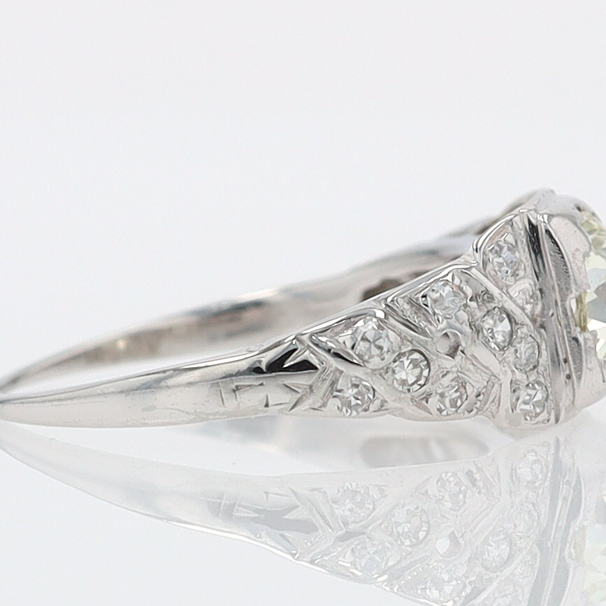 Art Deco Old European Cut Diamond Antique Engagement Ring