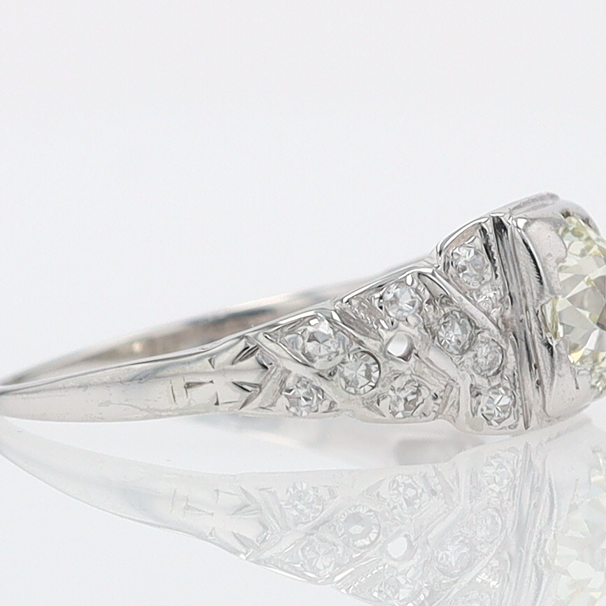Art Deco Old European Cut Diamond Antique Engagement Ring