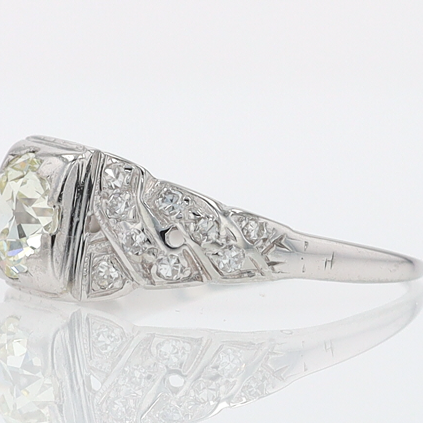 Art Deco Old European Cut Diamond Antique Engagement Ring