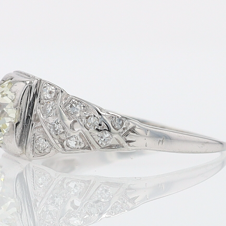 Art Deco Old European Cut Diamond Antique Engagement Ring