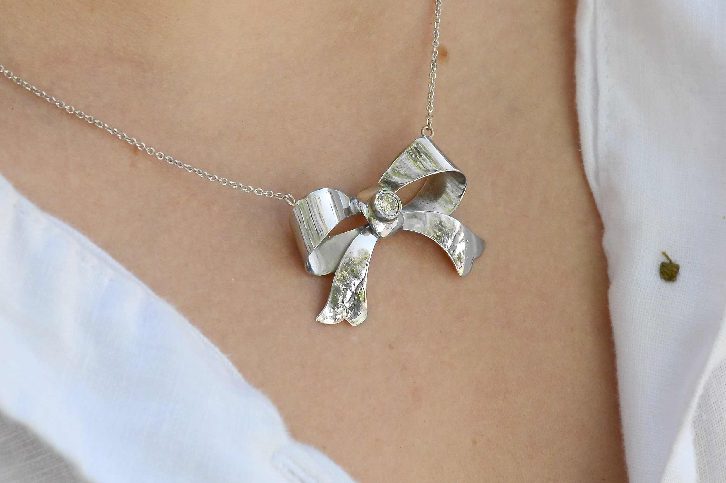 Bow Diamond Necklace