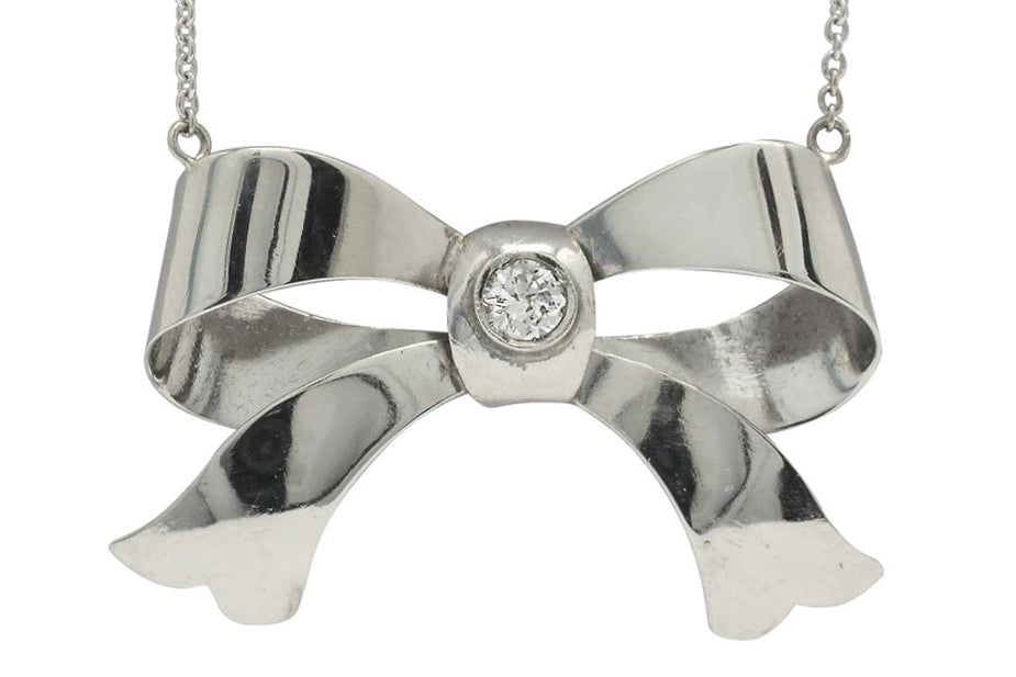 Bow Diamond Necklace