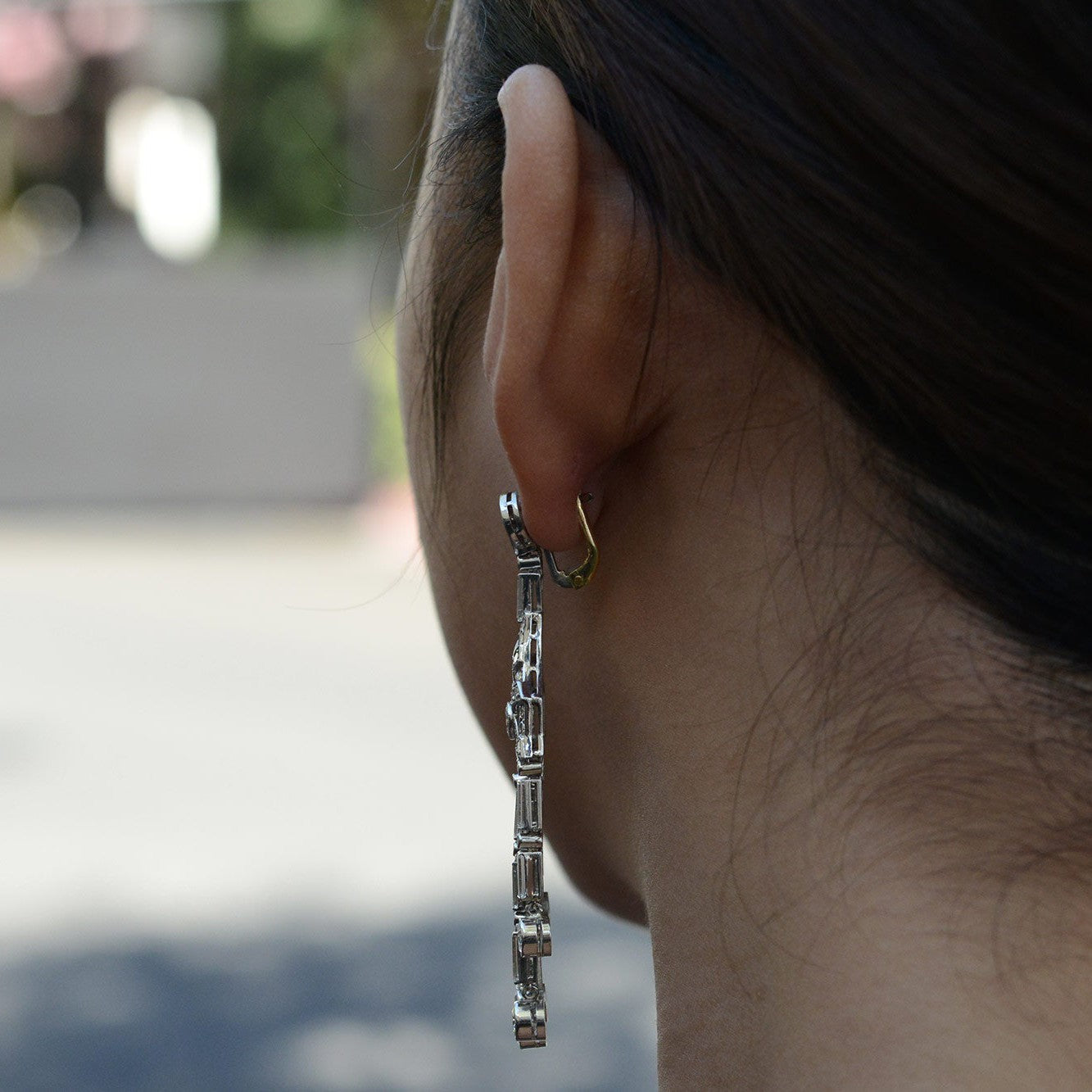 Art Deco Style 12 Carat Diamond Chandelier Earrings