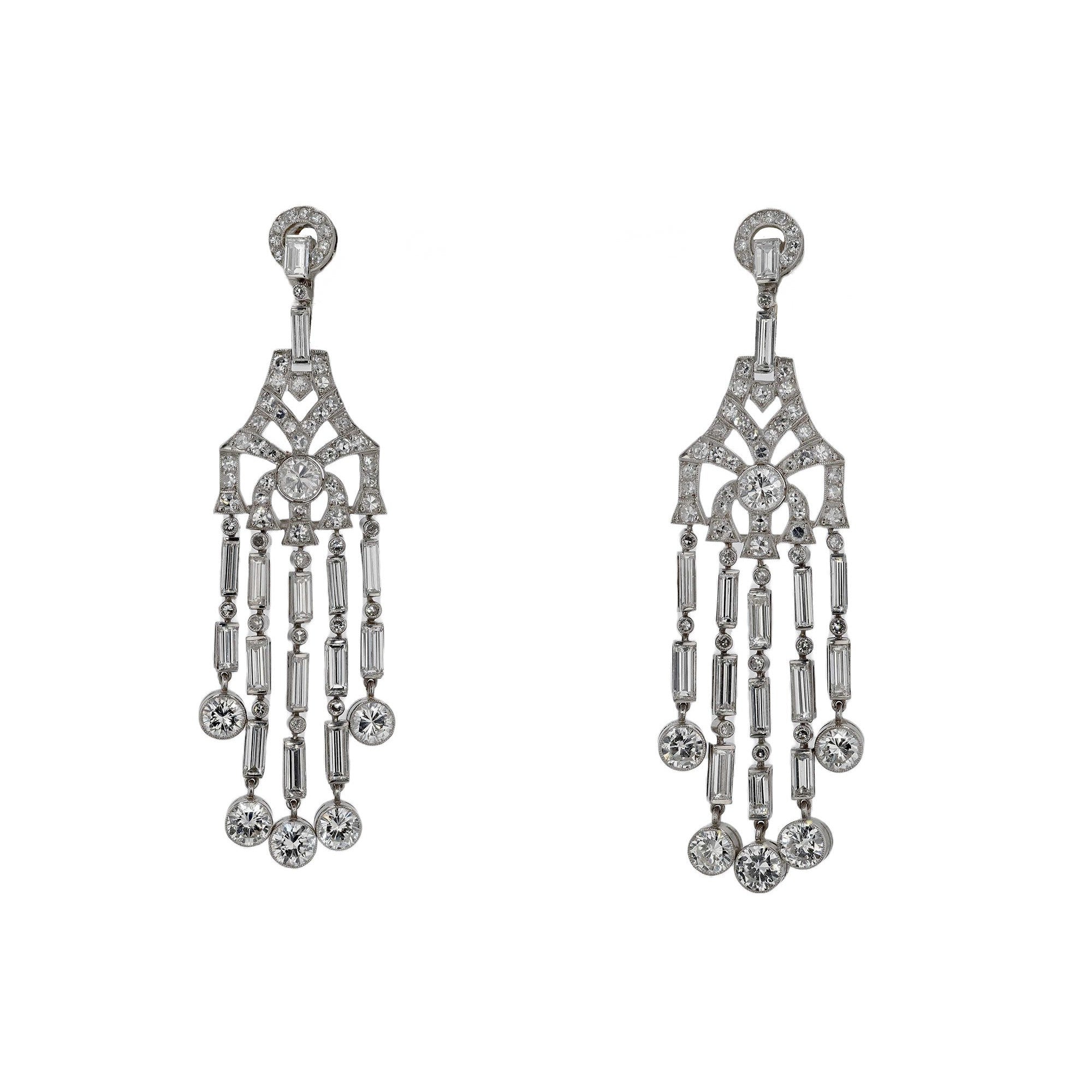 Art Deco Diamond Chandelier Earrings