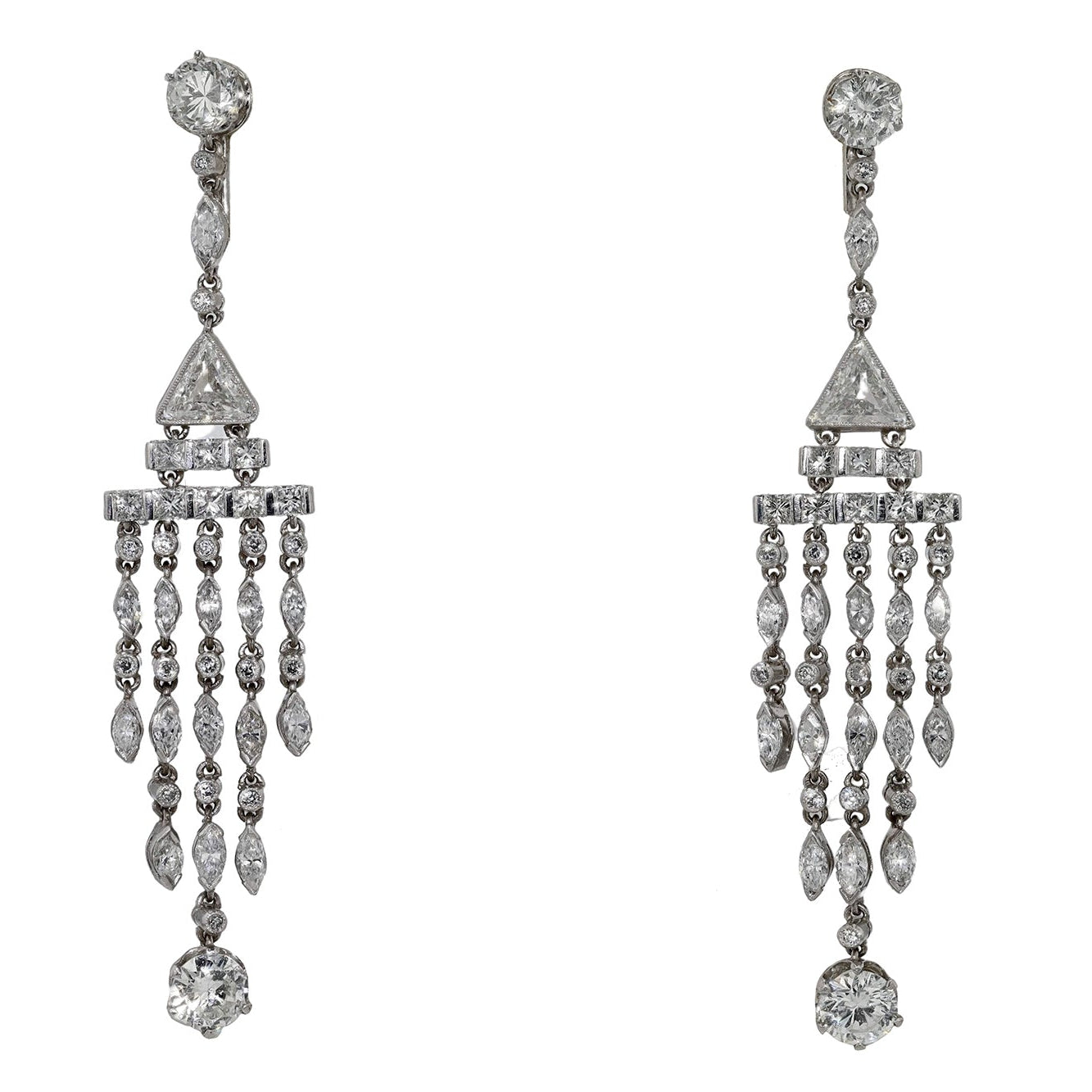 Art Deco Diamond Chandelier Earrings