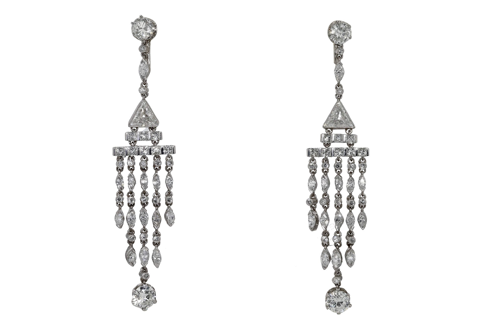 Art Deco Diamond Chandelier Earrings