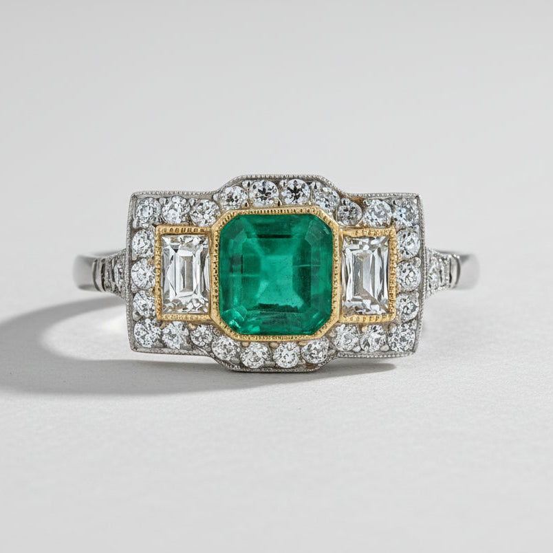 Colombian Emerald Diamond Ring