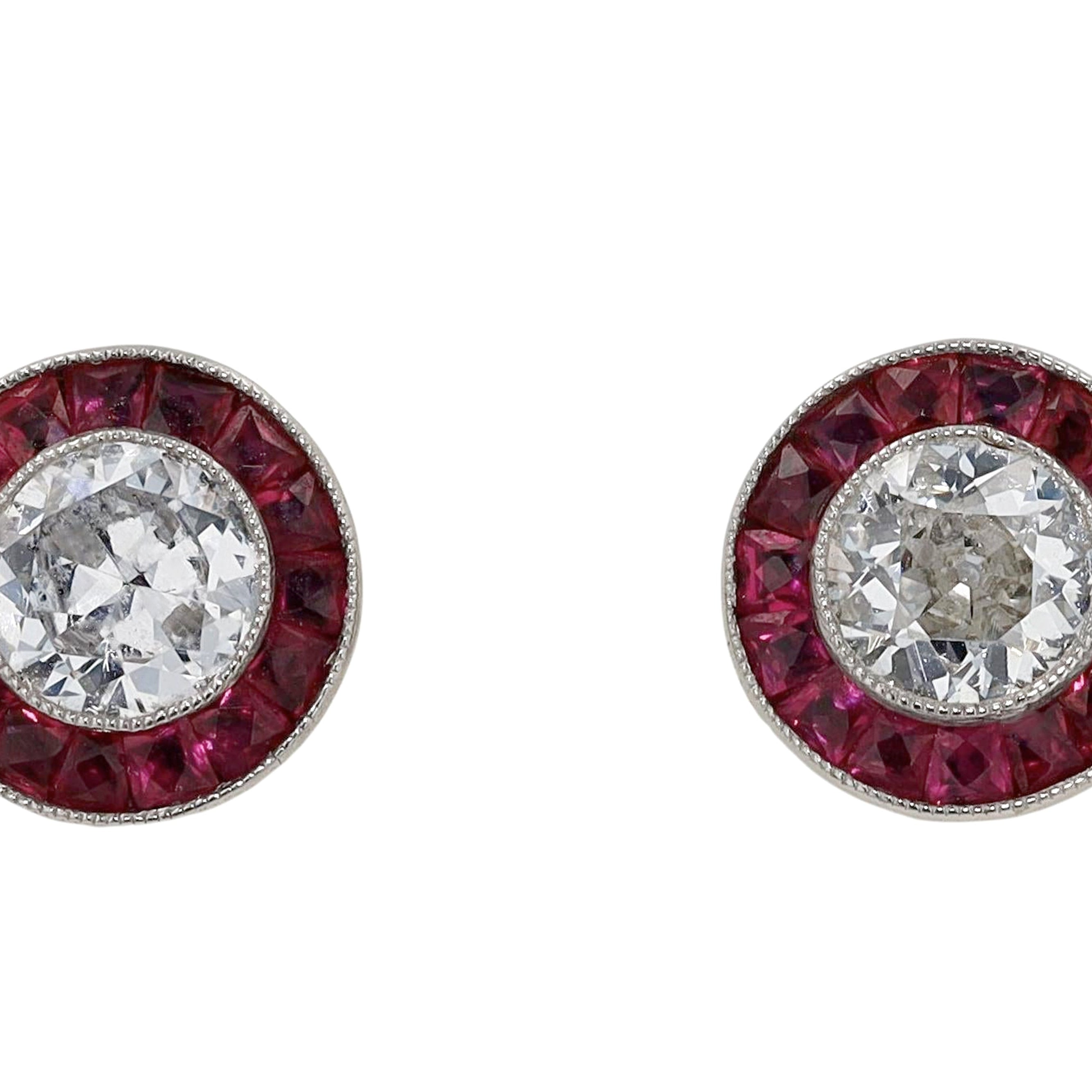 Ruby Diamond Studs