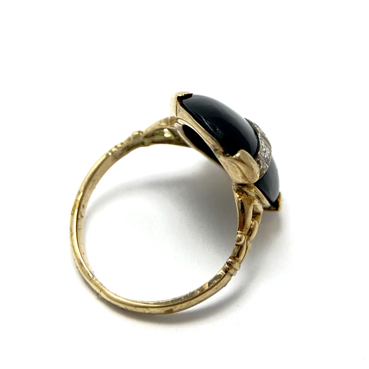 Art Nouveau Diamond Dome Fleur Des Lis Ring