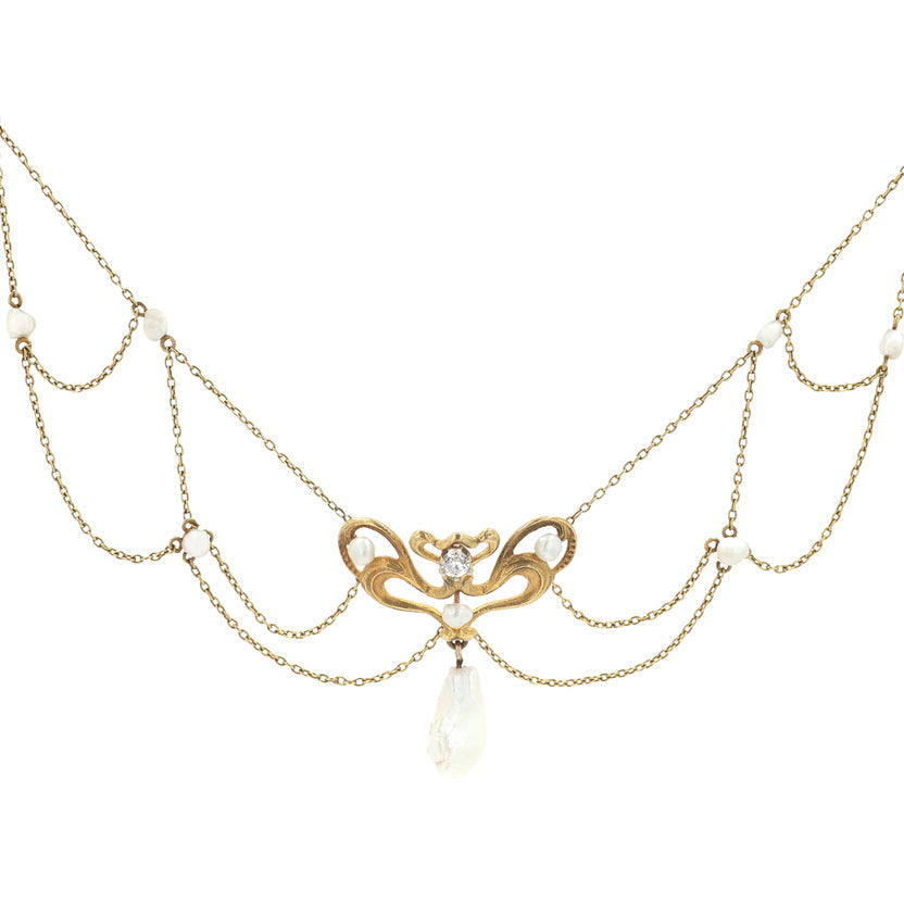 Art Nouveau Pearl Necklace
