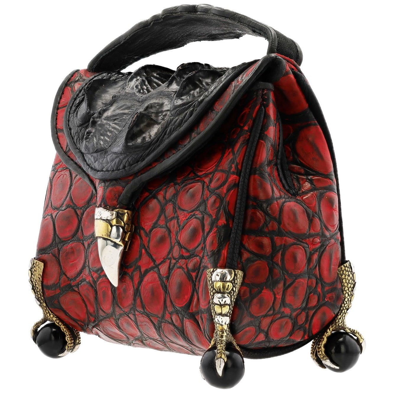 Artisan Handmade Sterling Silver & Crocodile Handbag Purse