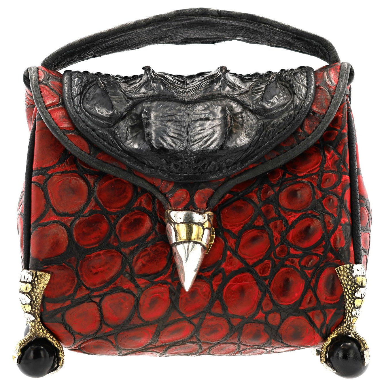 Artisan Handmade Sterling Silver & Crocodile Handbag Purse