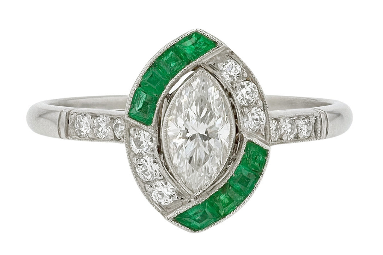 Art Deco Style Marquise Diamond