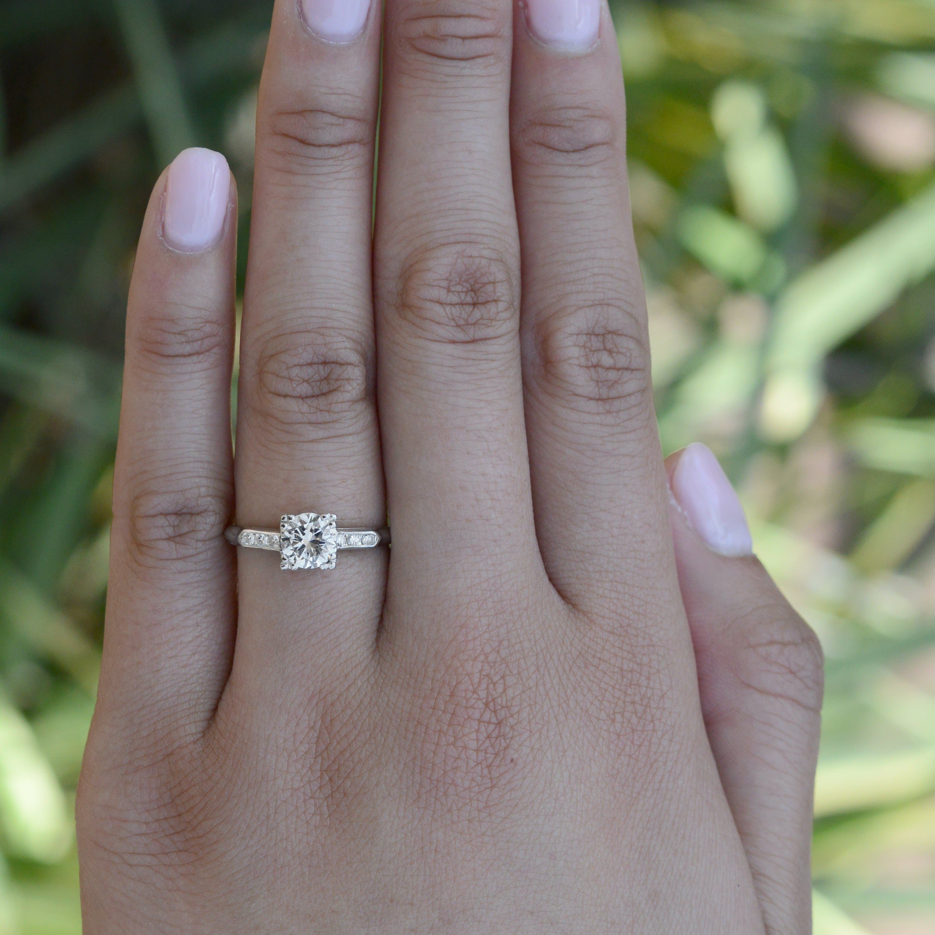 Authentic Art Deco 1 Carat Diamond Solitaire Engagement Ring