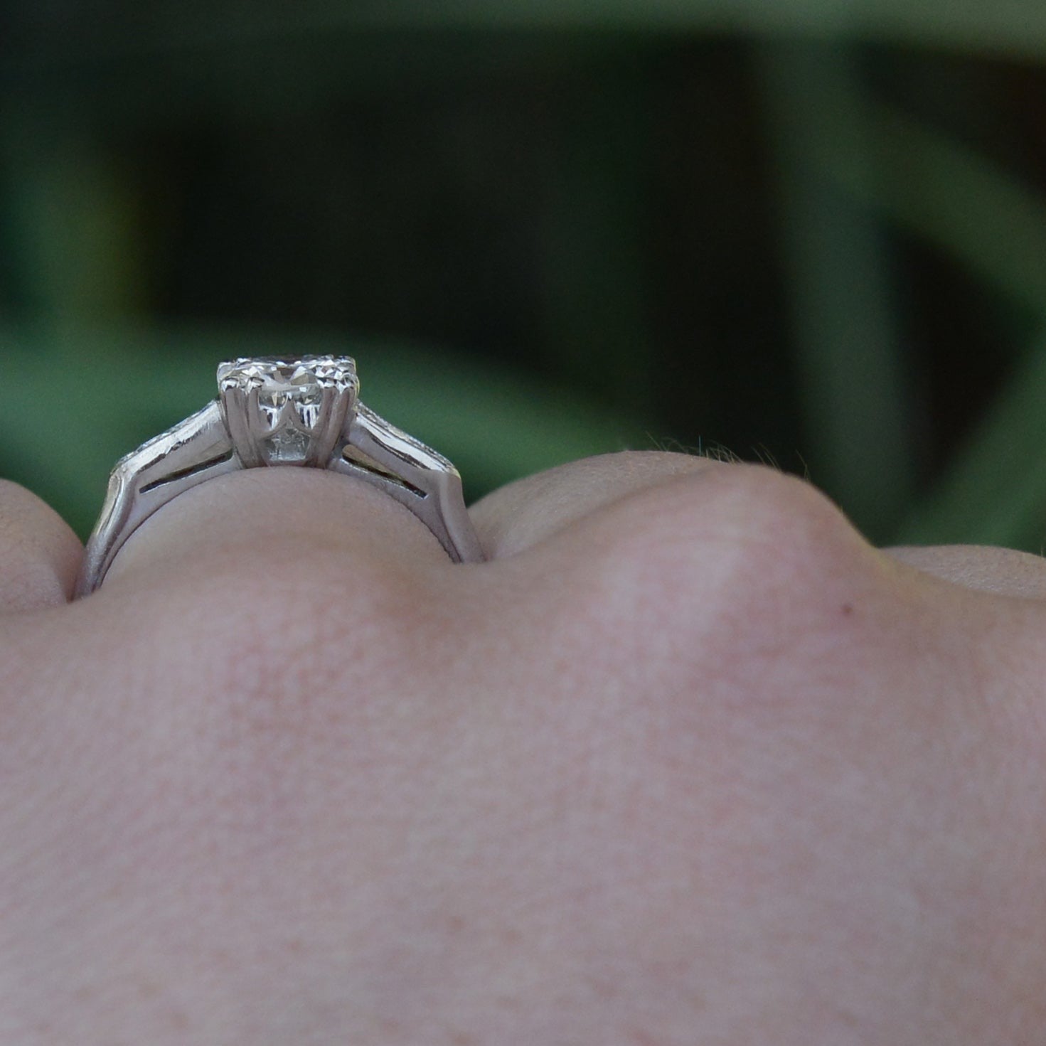 Authentic Art Deco 1 Carat Diamond Solitaire Engagement Ring