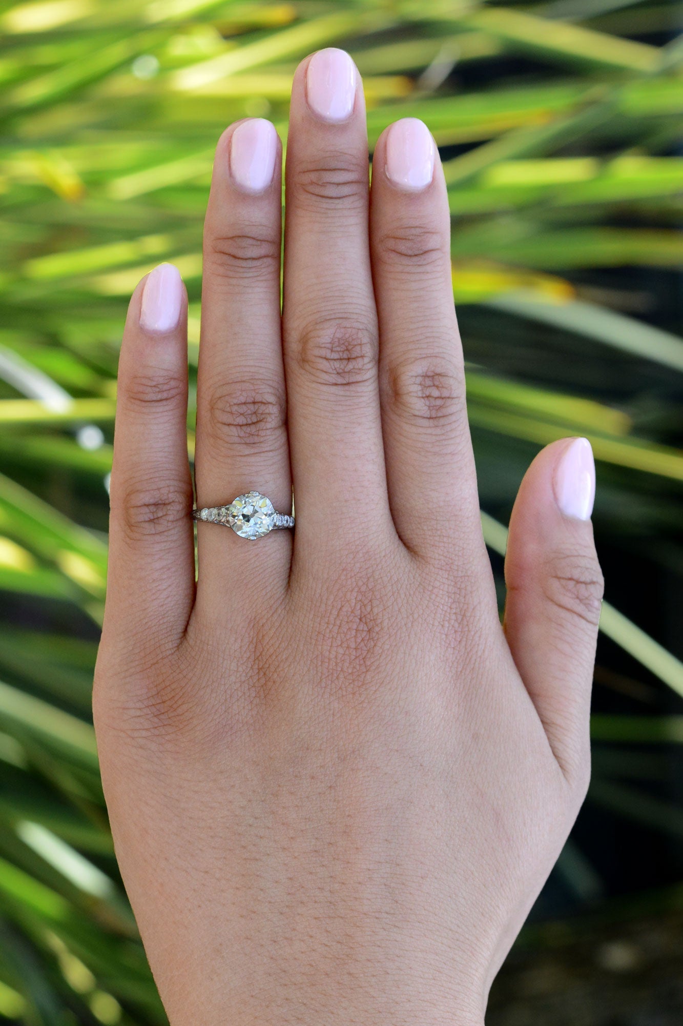 Authentic Art Deco 2.27 Carat Diamond Engagement Ring