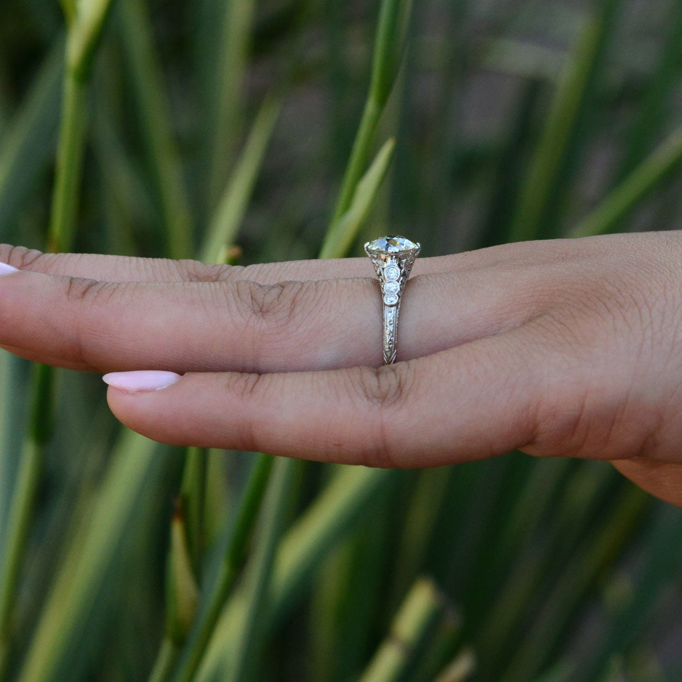 Authentic Art Deco 2.27 Carat Diamond Engagement Ring