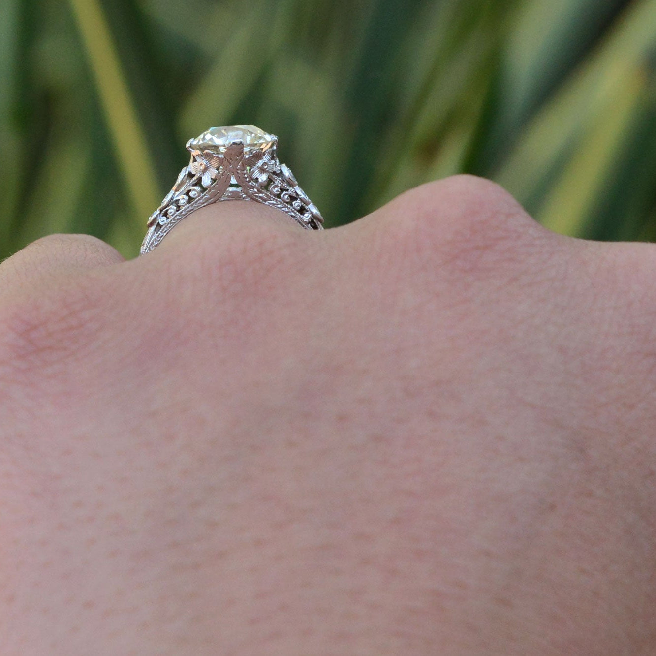 Authentic Art Deco 2.27 Carat Diamond Engagement Ring