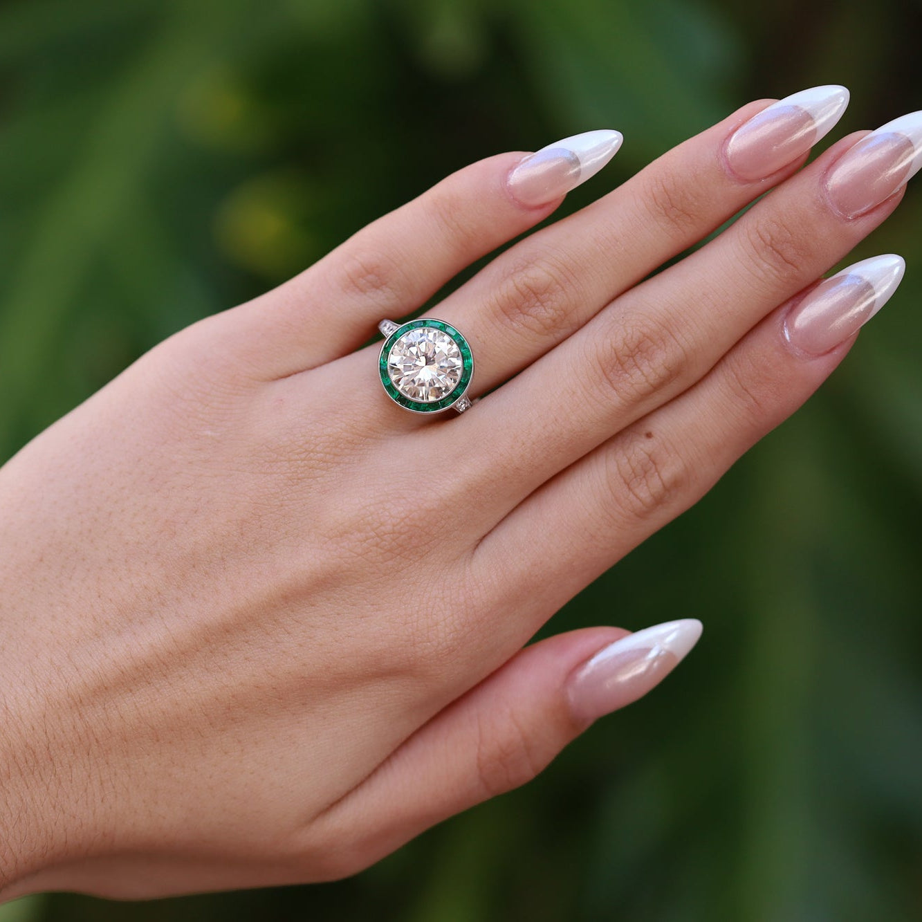 Bespoke Art Deco Revival 4.10 Carat Diamond & Emerald Platinum Engagement Ring