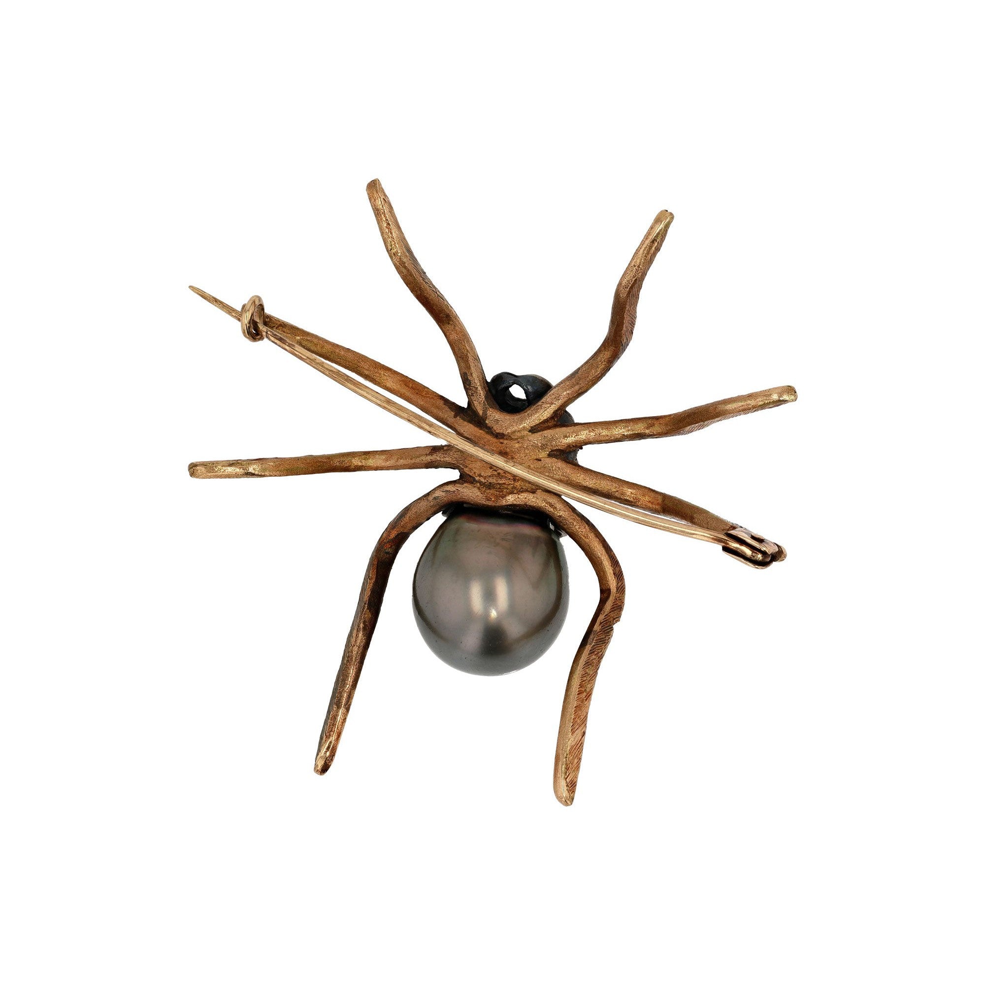 Black Tahitian Pearl Tarantula Spider Brooch Pin
