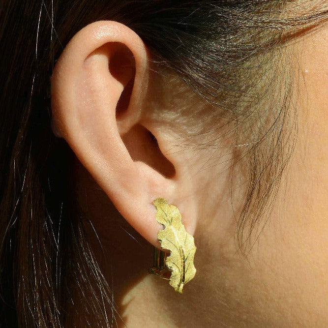 Buccellati Vintage 1970s 18kt Gold Leaf Earrings