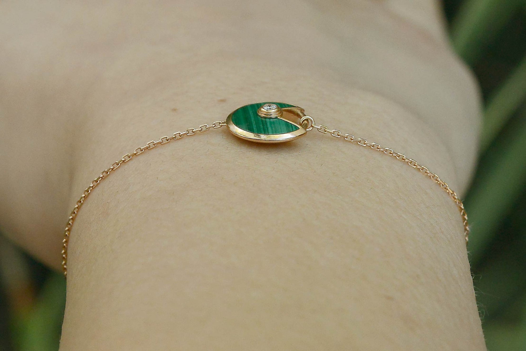 Cartier Malachite 18K Rose Gold Diamond Bracelet