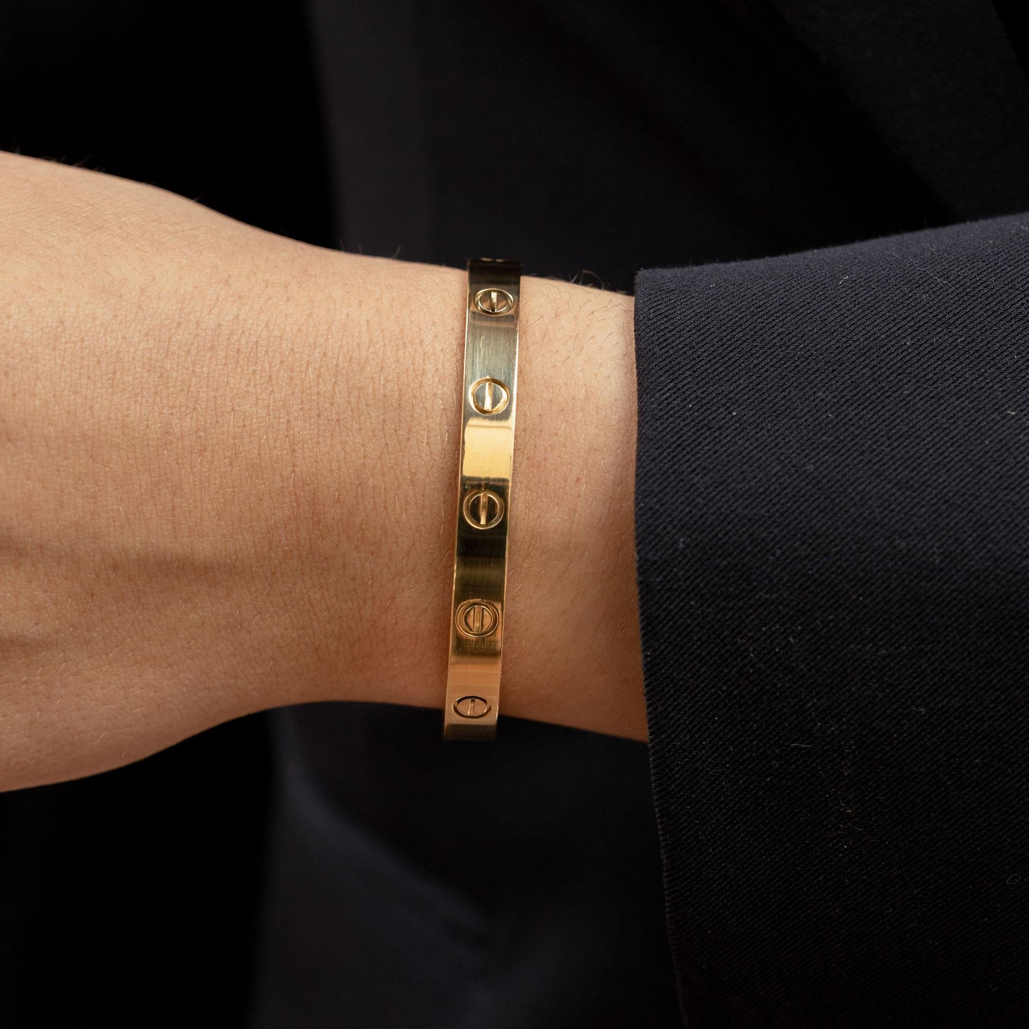 Cartier Open Love Cuff Bracelet 18k Gold Size 16