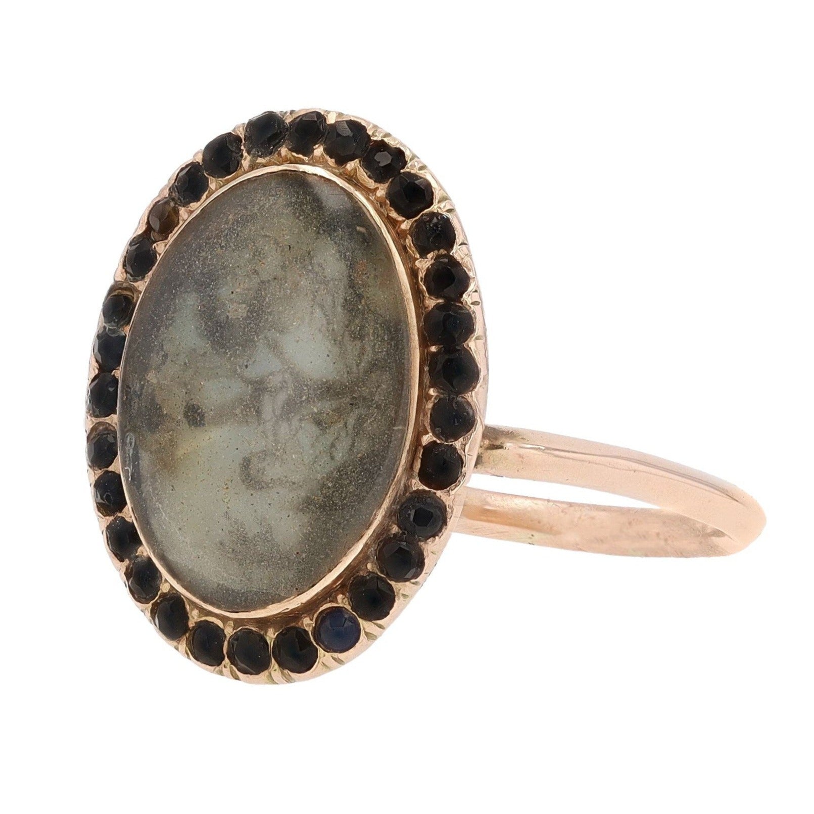 Circa 1783 Georgian Antique Portrait Memento Mori Mourning Ring