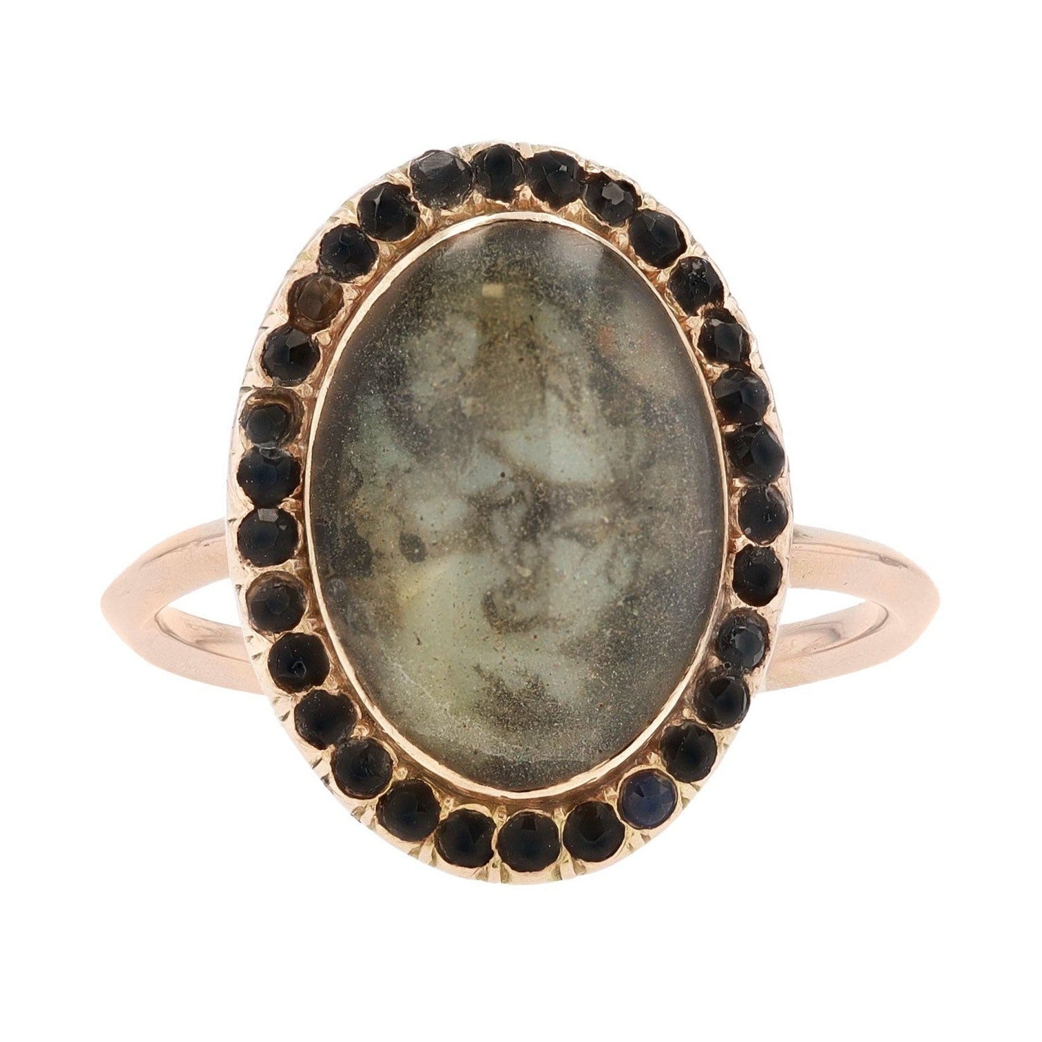 Circa 1783 Georgian Antique Portrait Memento Mori Mourning Ring