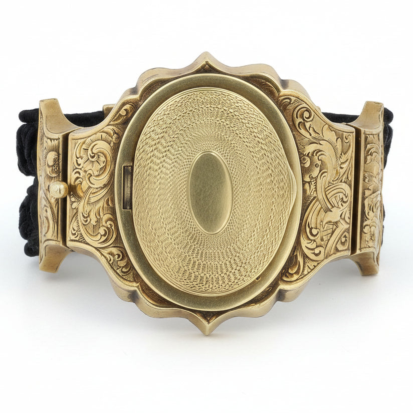 Antique Gold Rush 1850 Victorian Portrait 14k Bracelet