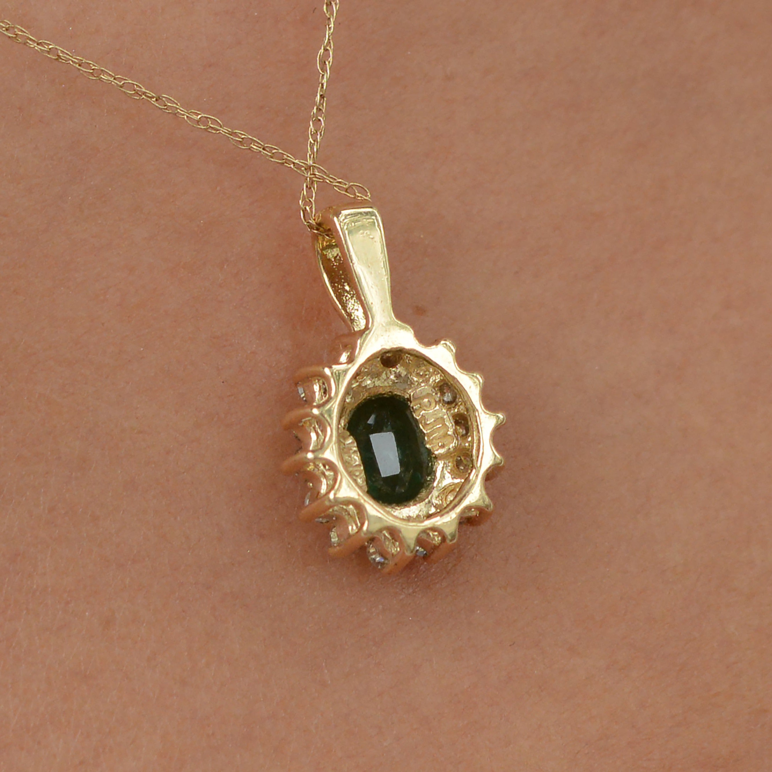 Classic Oval Emerald and Diamond Necklace