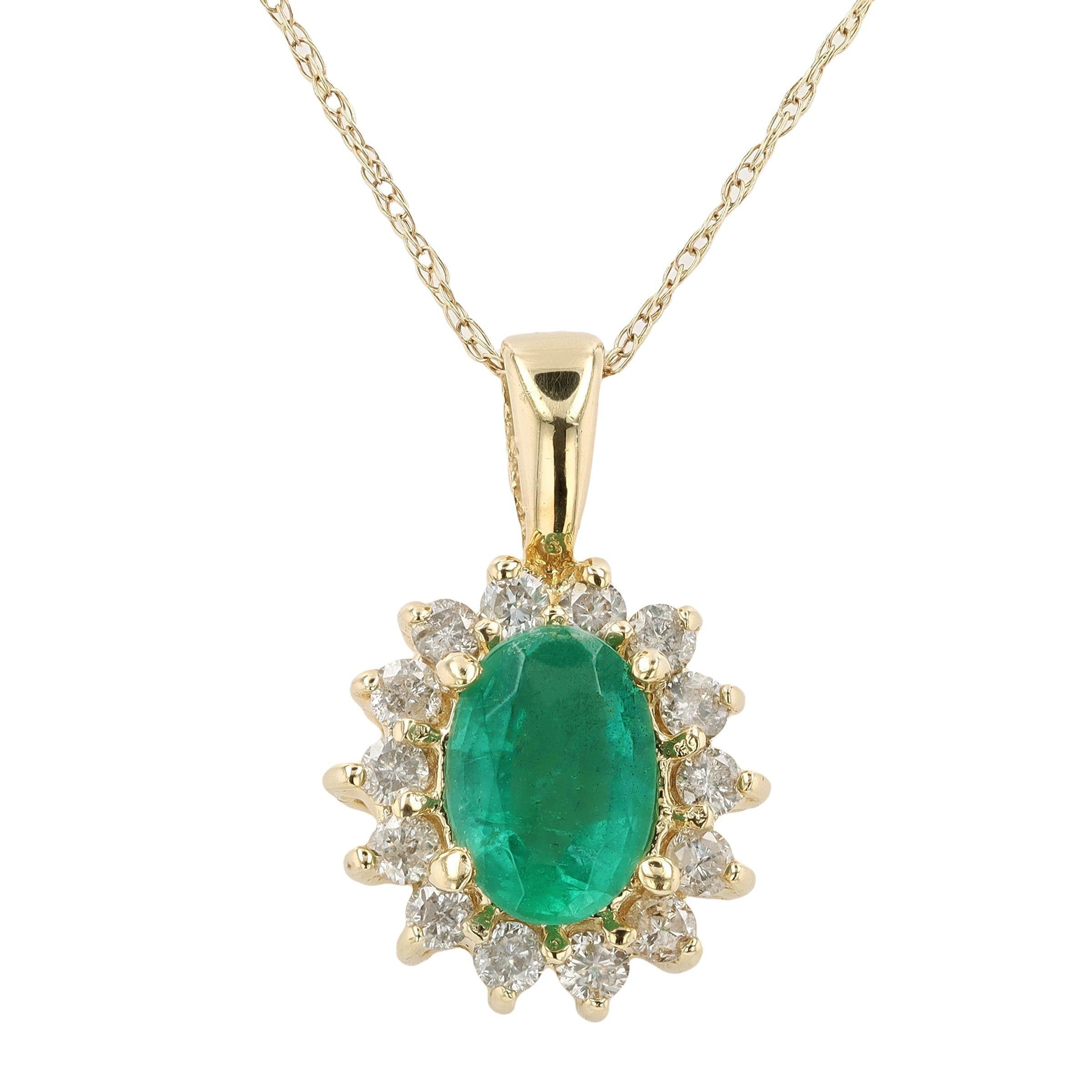 Emerald Yellow Gold Pendant
