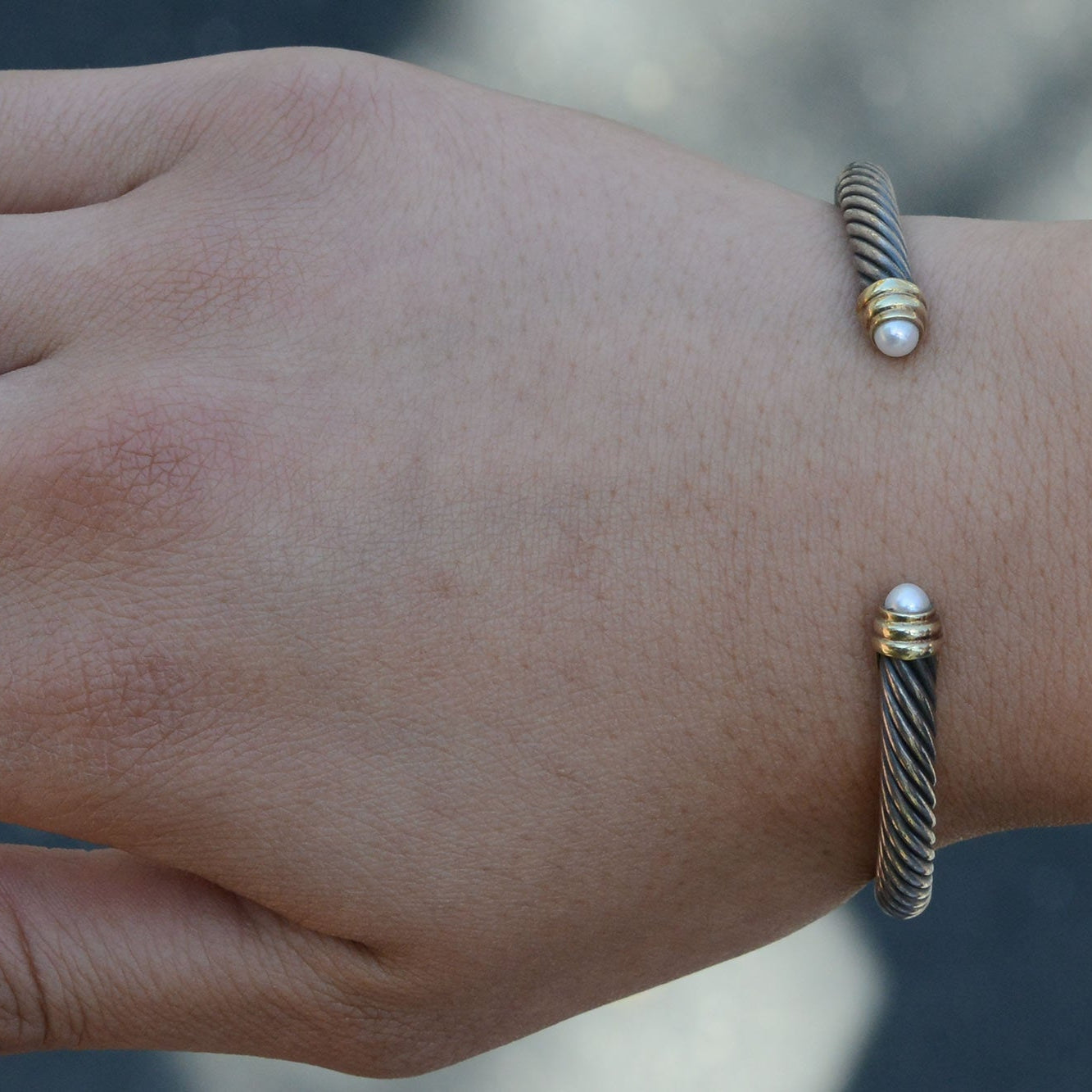 David Yurman Pearl 14K & Silver Estate Bracelet