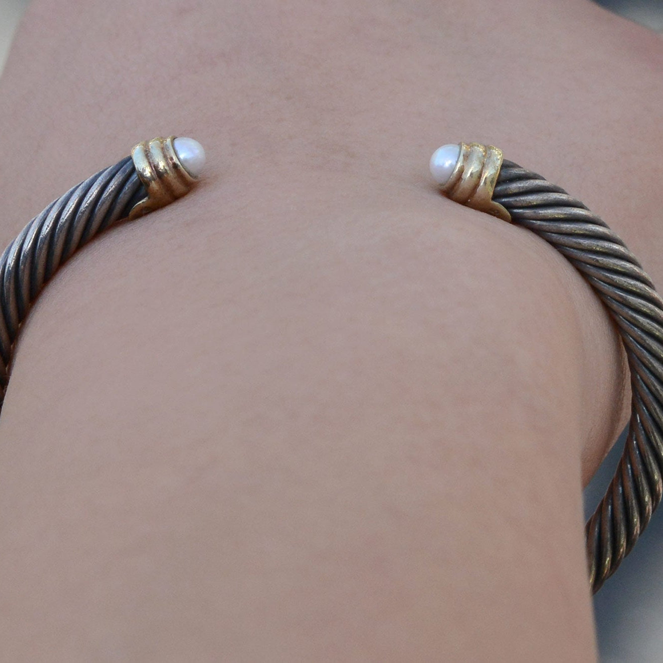 David Yurman Pearl 14K & Silver Estate Bracelet