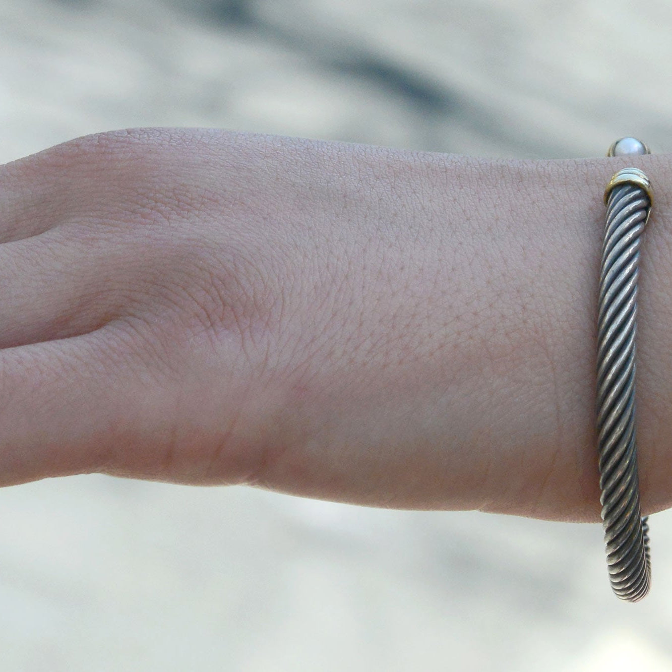 David Yurman Pearl 14K & Silver Estate Bracelet