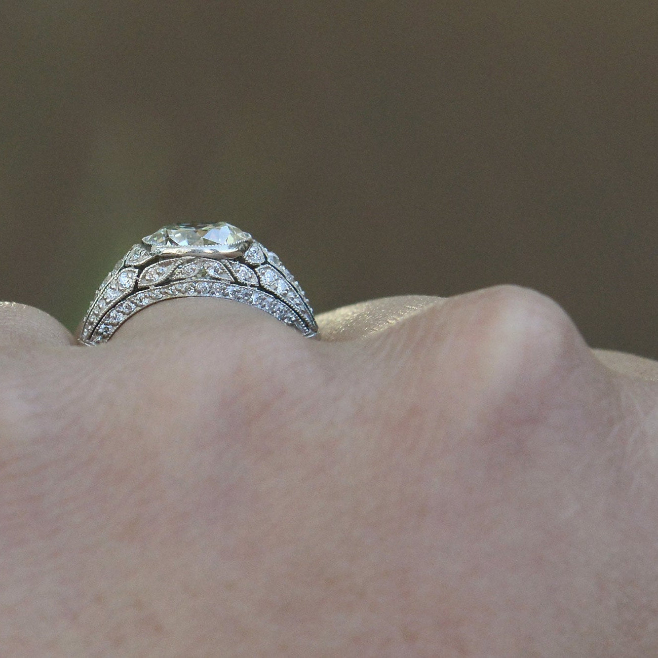 Edwardian Revival 2.26 Carat Round Diamond Engagement Ring