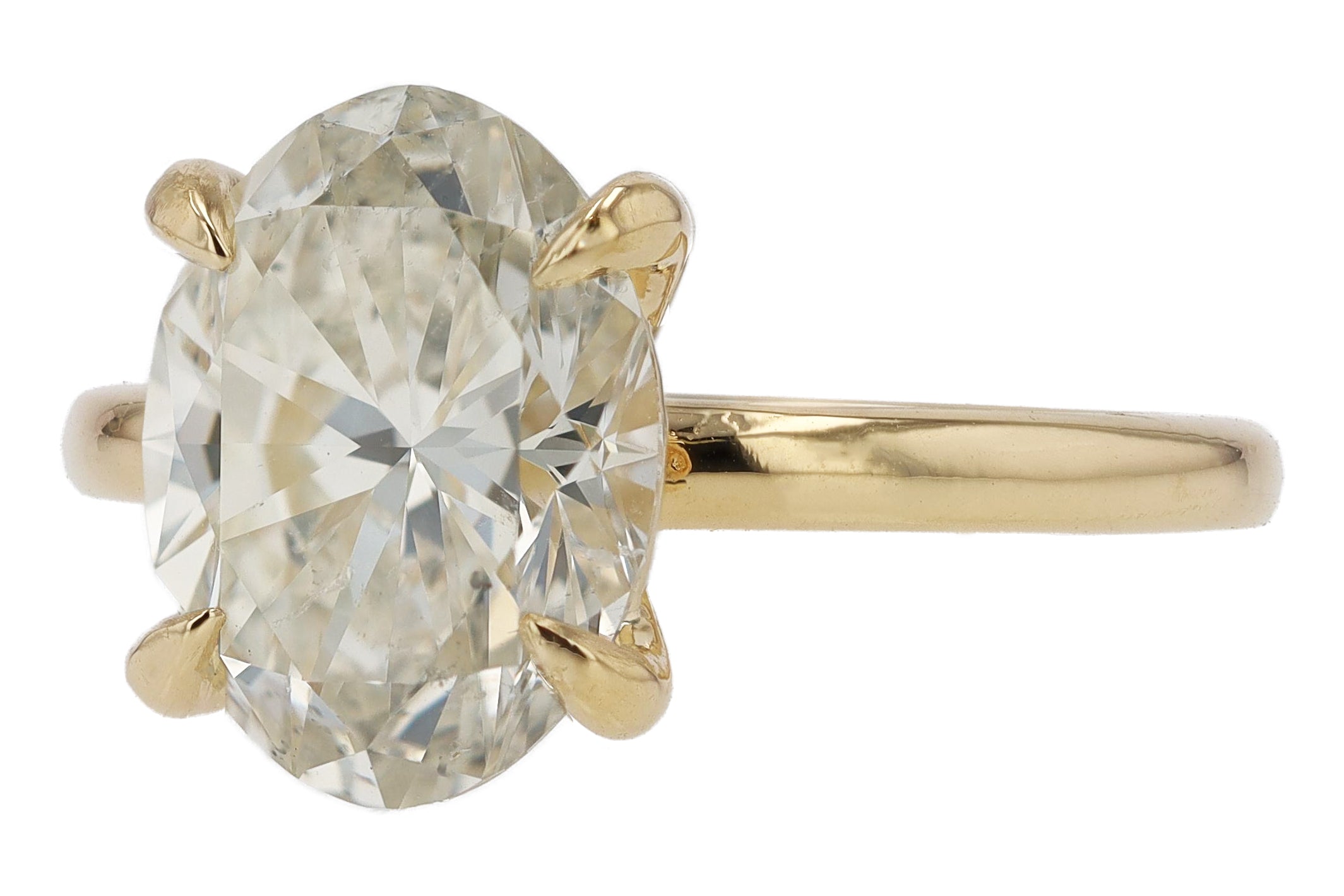 EGL Certified 3.01ct Oval Cut Diamond Engagement Ring