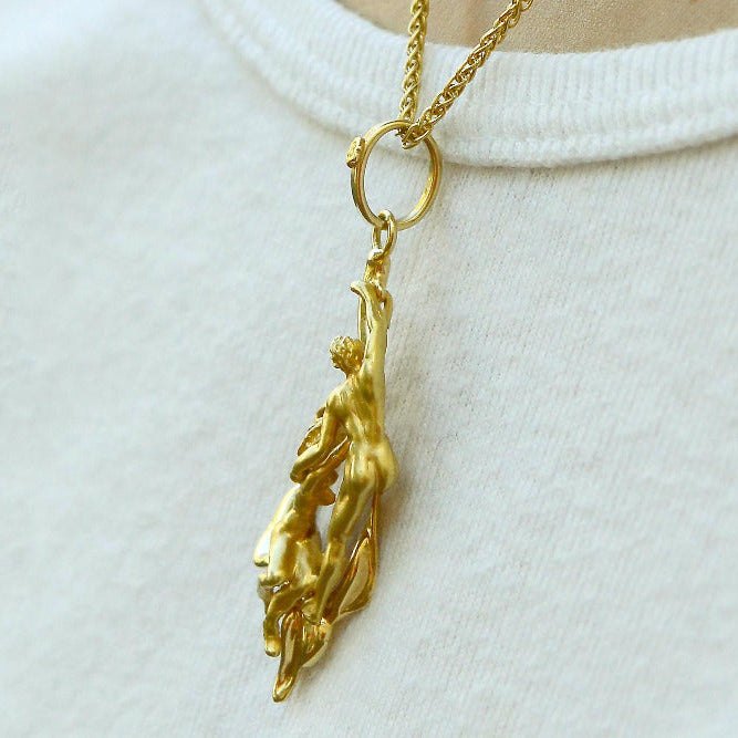 Erotic Italian Gold Carrera y Carrera Style Adam And Eve Pendant