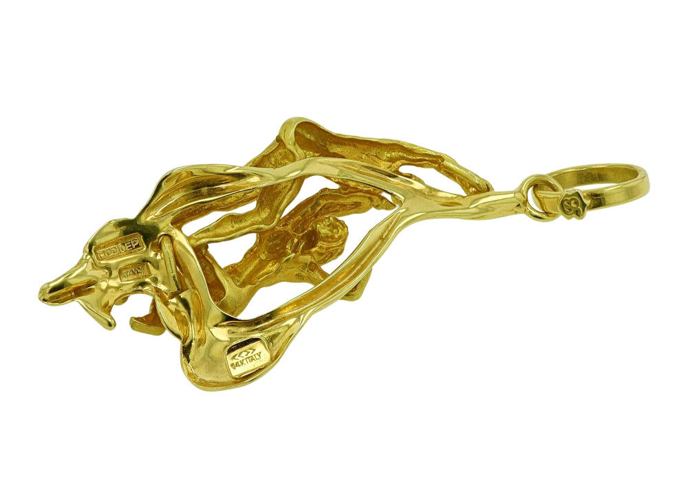 Erotic Italian Gold Carrera y Carrera Style Adam And Eve Pendant