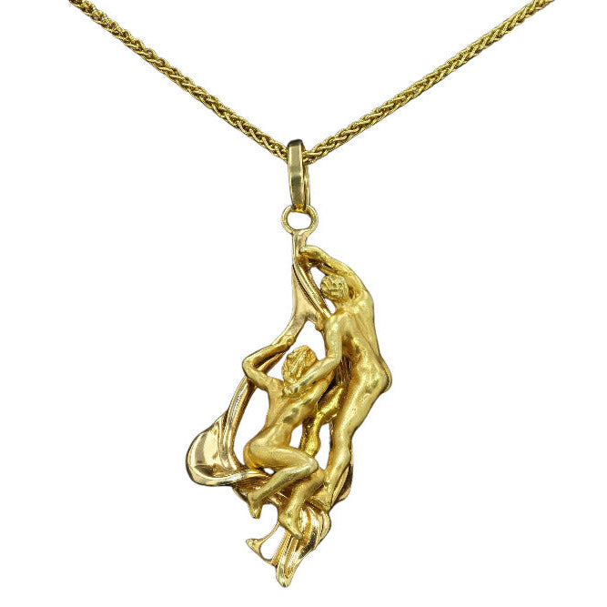 Vintage Adam and Eve Pendant