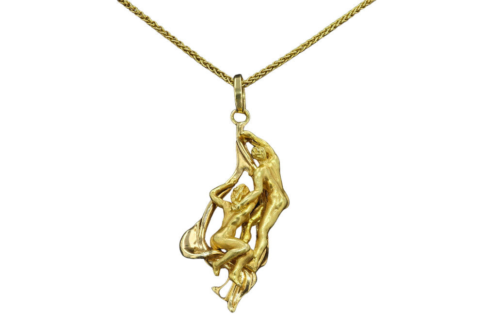 Vintage Adam and Eve Pendant