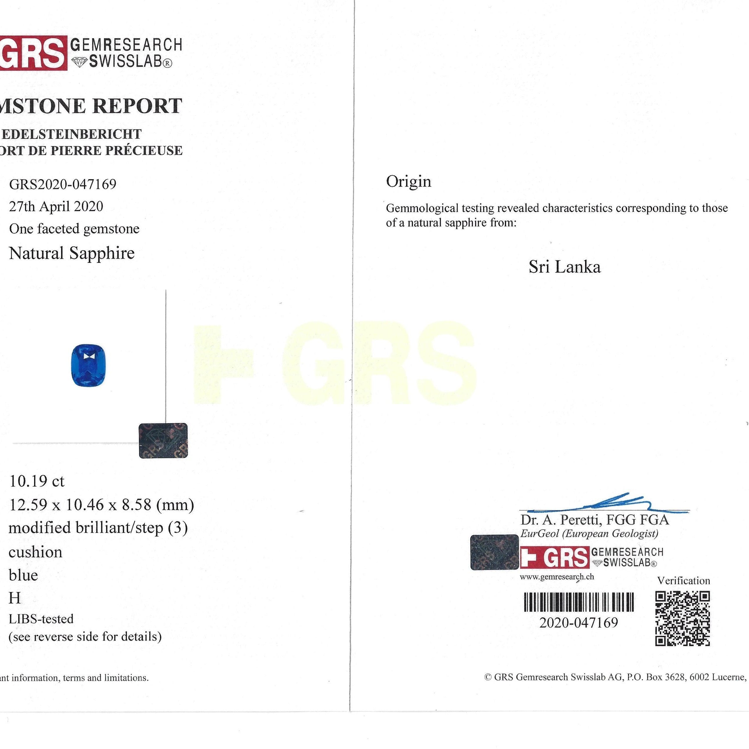 Estate 10 Carat Sri Lanka Sapphire Engagement Ring