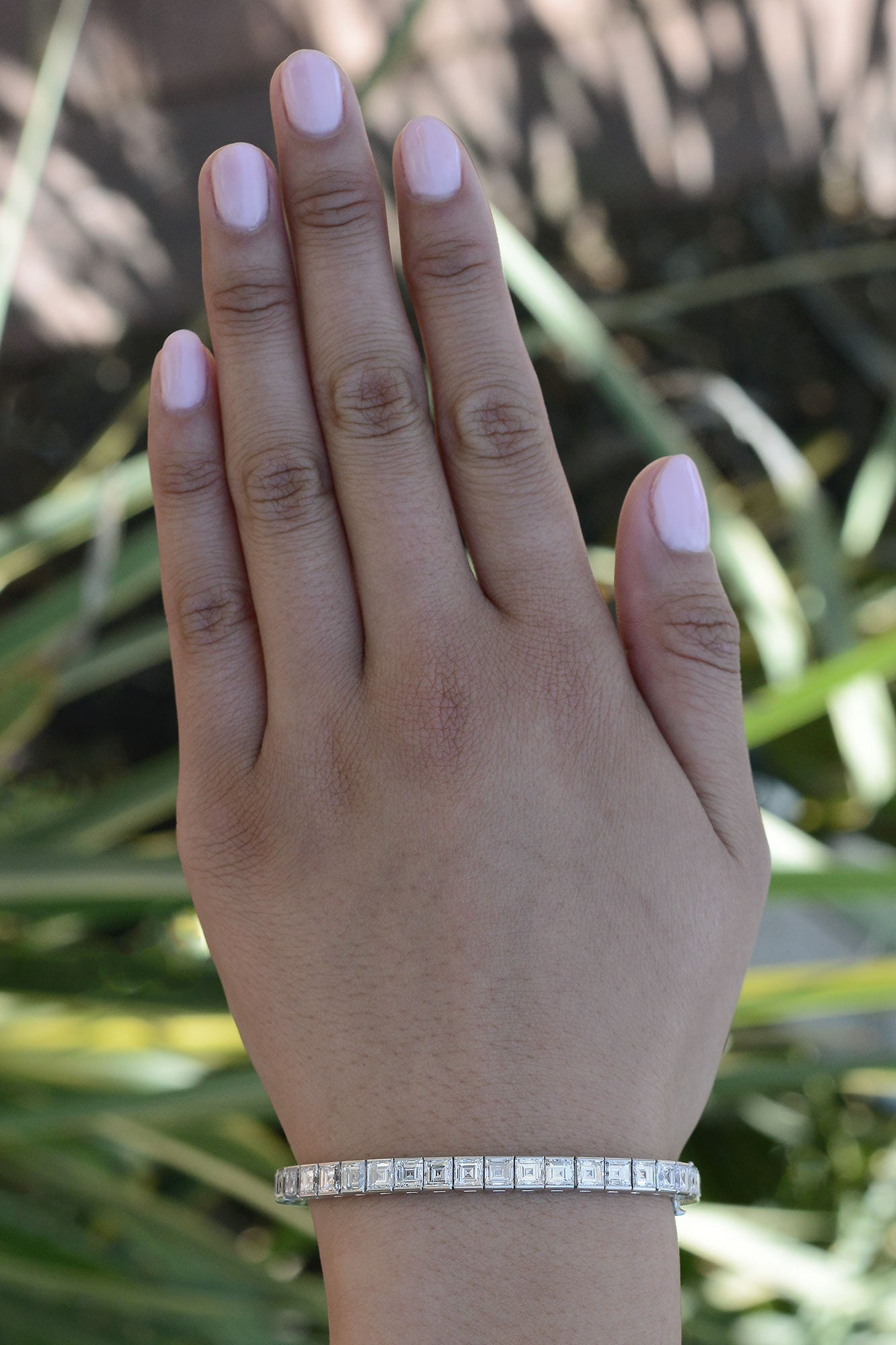 Estate 20 Carat Carré Cut Diamond Tennis Bracelet